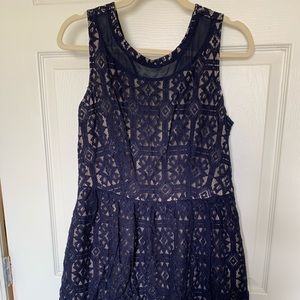 Navy lace dress with POCKETS